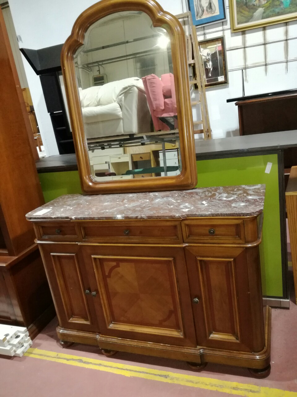 Catanzaro specchio grande con cornice dorata (alt. cm 184 x larghg ...