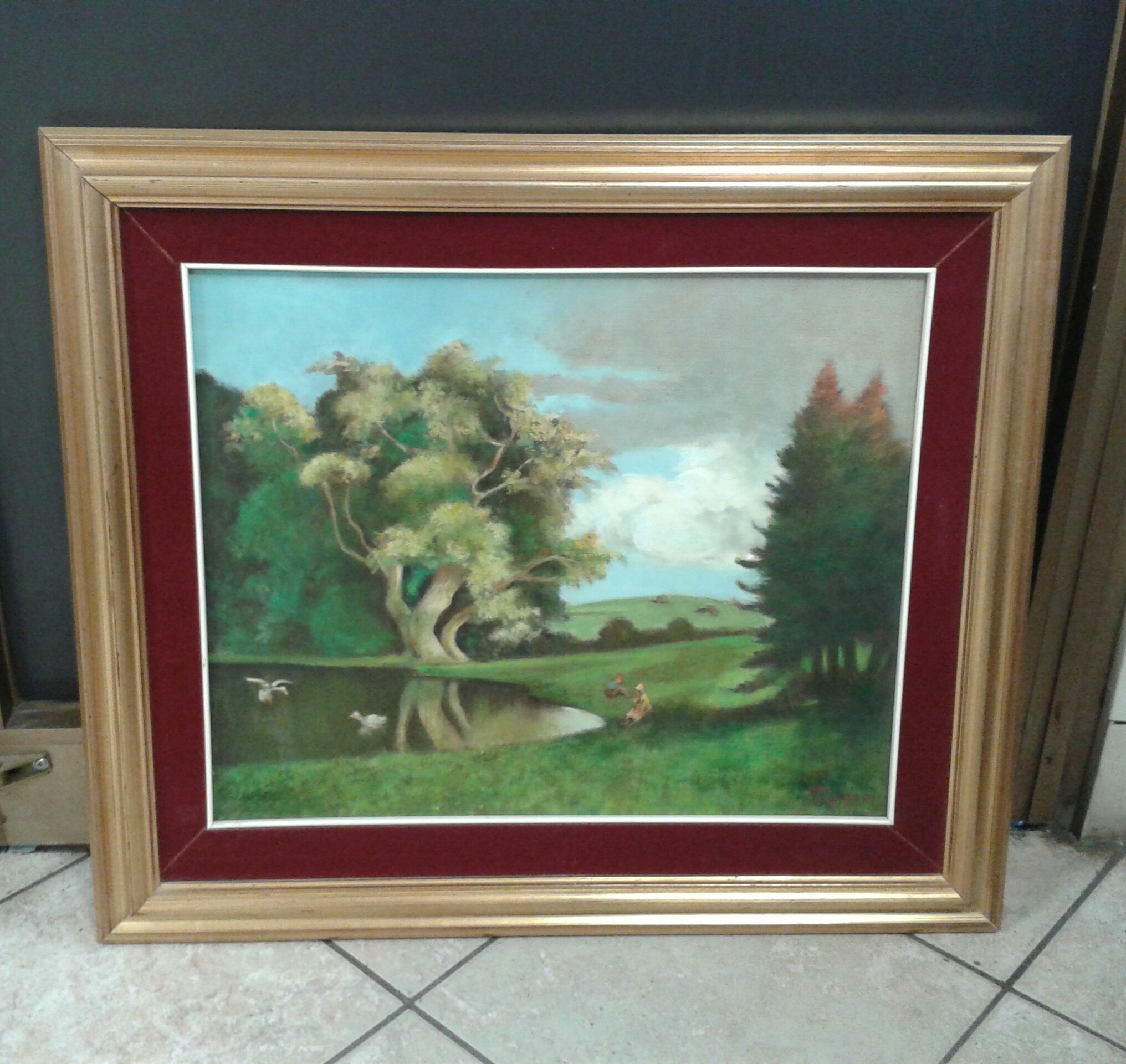 Catanzaro QUADRO CON CORNICE DORATA E VELLUTO ROSSO OLIO SU TELA ... Catanzaro QUADRO CON CORNICE DORATA E VELLUTO ROSSO OLIO SU TELA ...