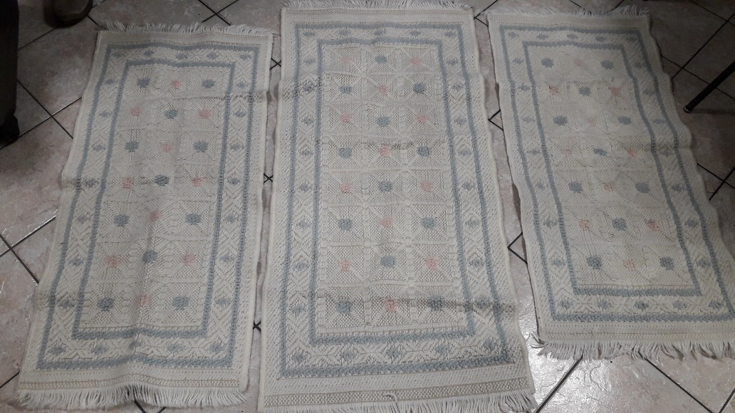Catanzaro Tris Tappeti Camera Da Letto Colore Latte Azzurro