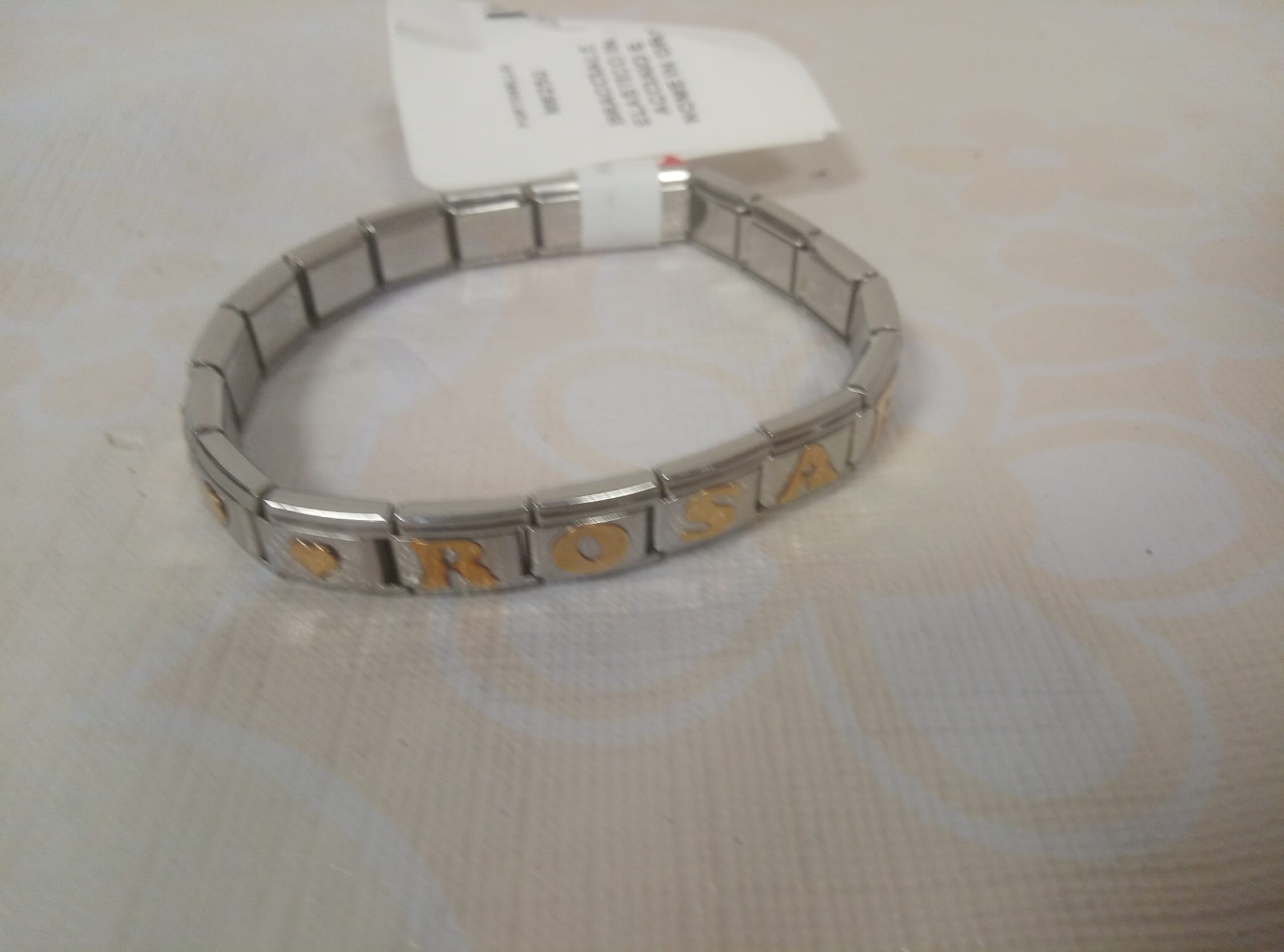 Catanzaro BRACCIALE ELASTICO IN ACCIAIO E NOME IN ORO mercatino dell'usato  Portobello